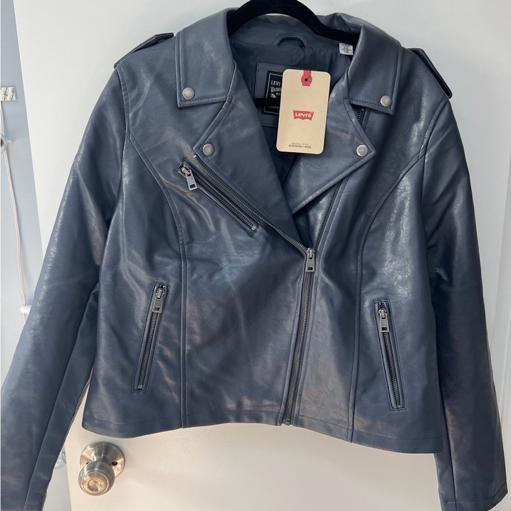 Levi's Women's Navy Leather Jacket